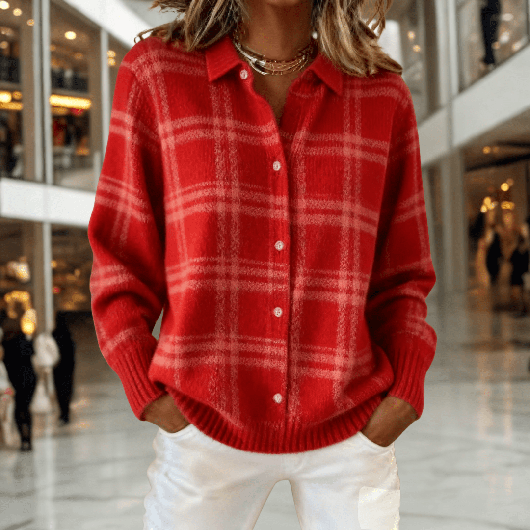 Chloe™ - Heritage Plaid Cardigan - Barbara benjamin new york