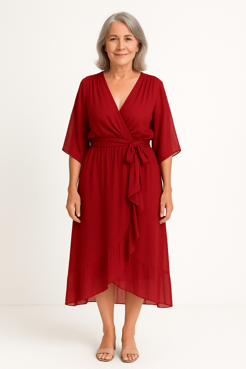 Claire™ | Tie - Waist Midi Dress - Barbara & Late Benjamin