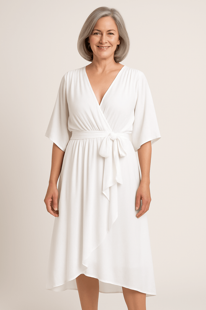 Claire™ | Tie - Waist Midi Dress - Barbara & Late Benjamin