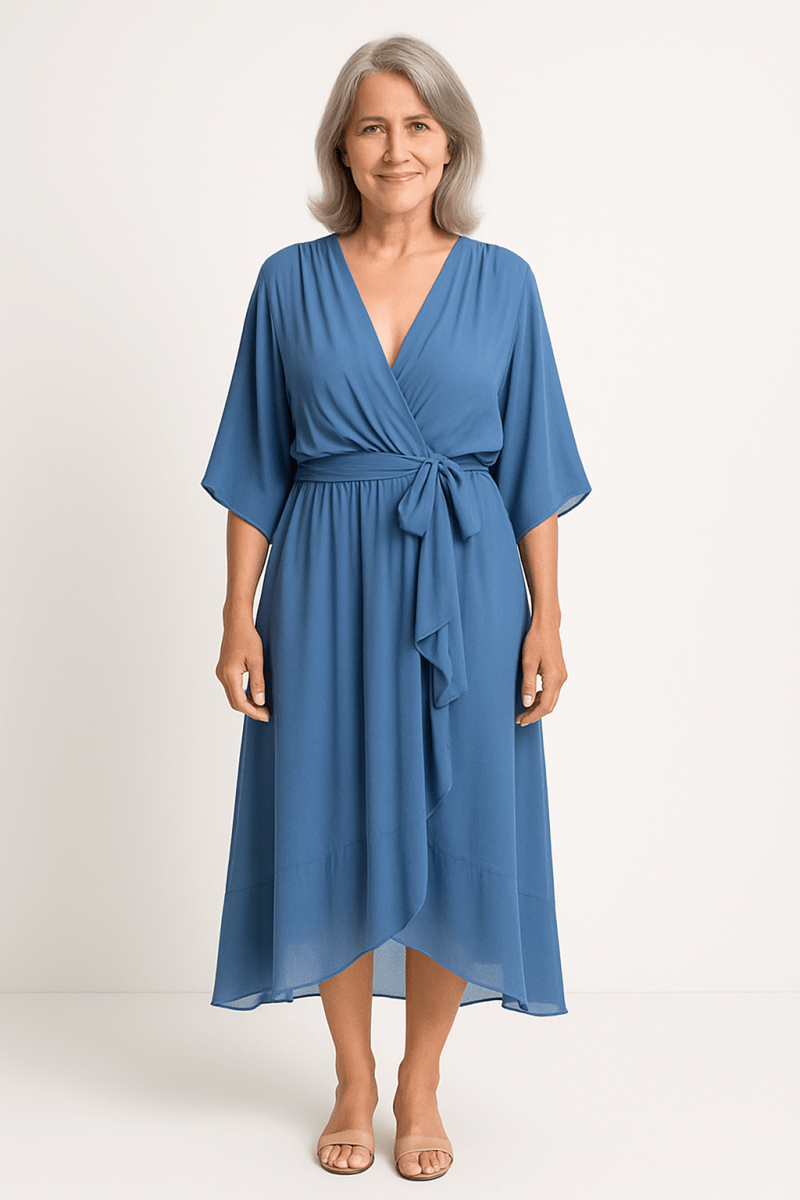 Claire™ | Tie - Waist Midi Dress - Barbara & Late Benjamin