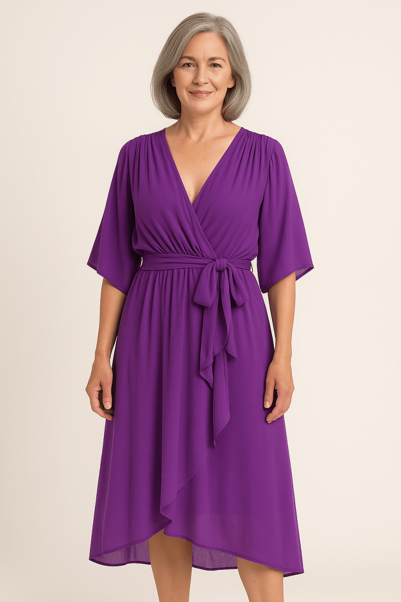 Claire™ | Tie - Waist Midi Dress - Barbara & Late Benjamin