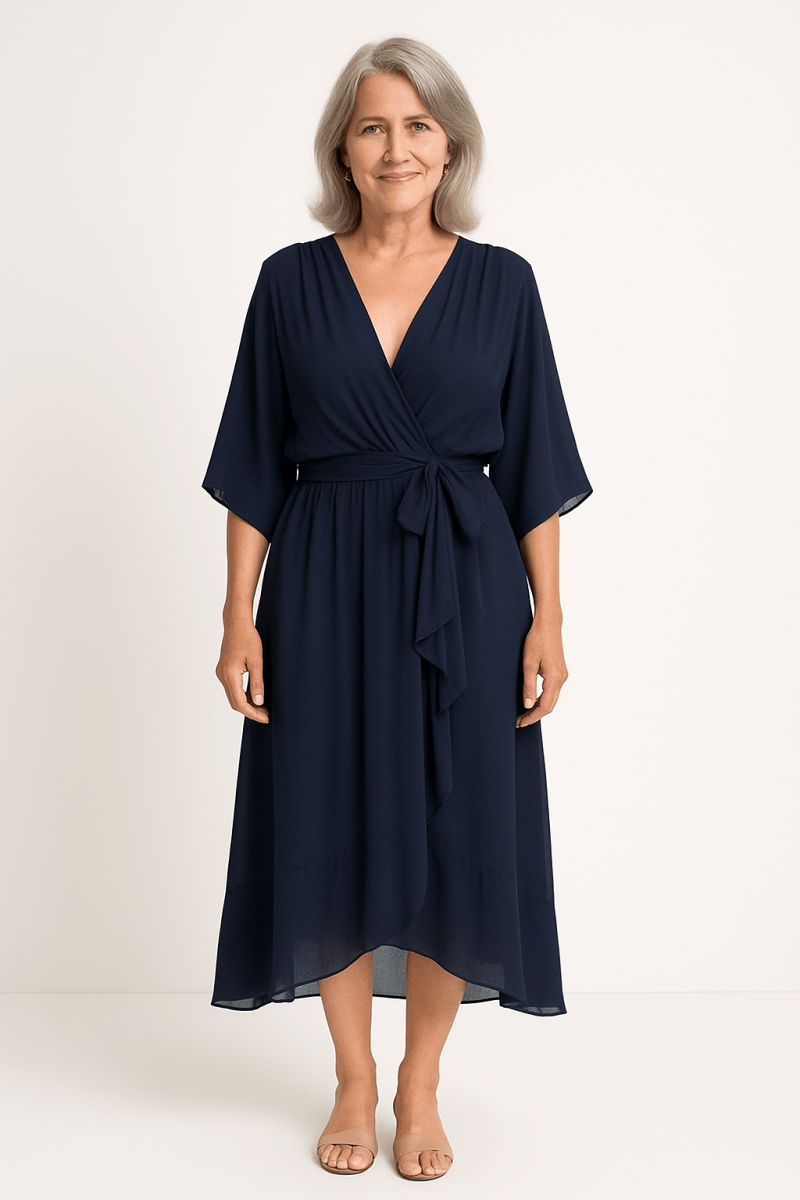 Claire™ | Tie - Waist Midi Dress - Barbara & Late Benjamin