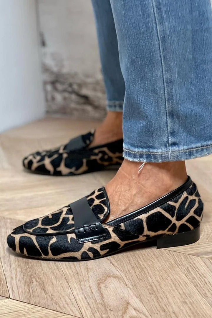 Daphne | Animal Print Loafer With Elegant Detail - Barbara benjamin new york