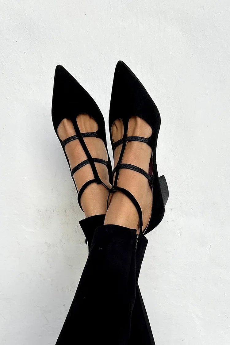 Deborah | Strappy Pointed Flats - Barbara benjamin new york