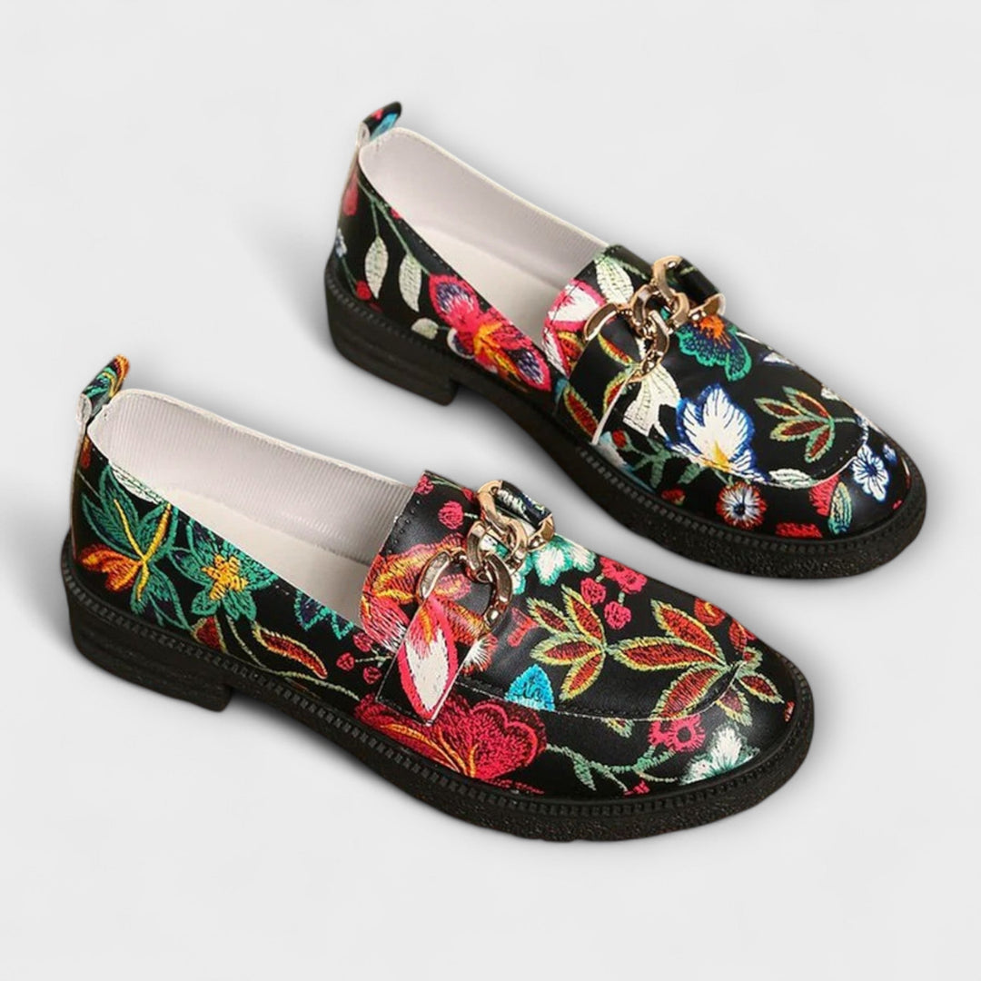 Elena | Floral Multicolored Moccasins