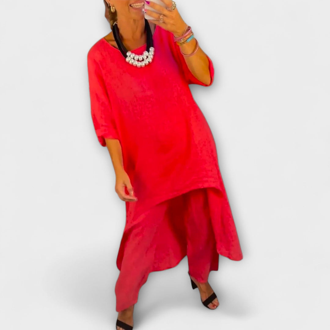 Tabea - Linen Suit with Round Neckline