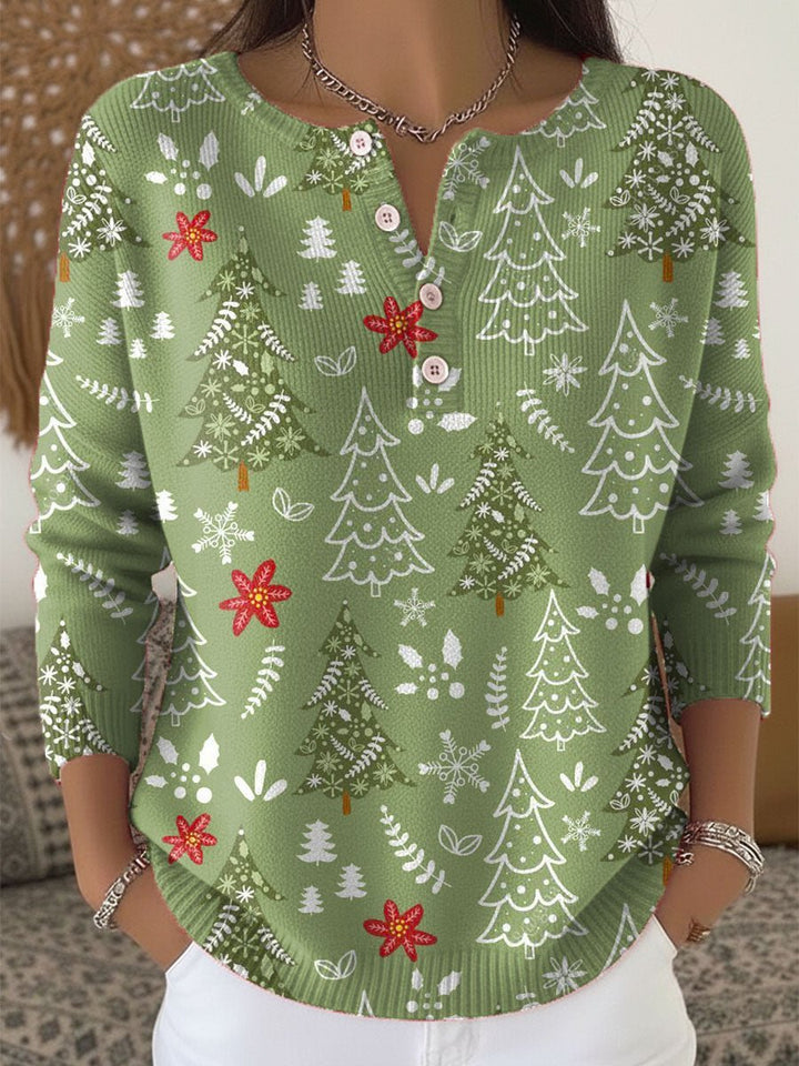 Edith | Christmas Jumper with Buttons - Barbara benjamin new york