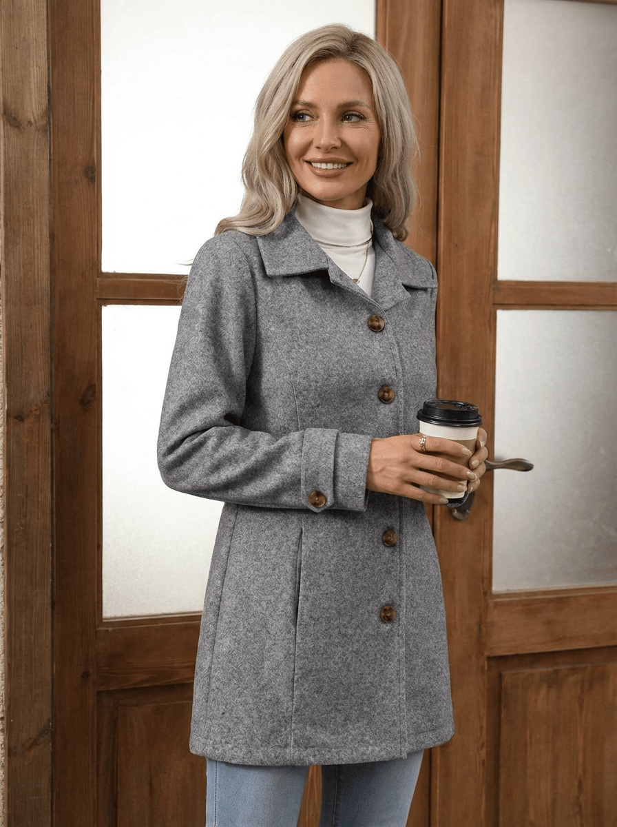 Elegant Wool - Blend Coat – Comfortable, Flattering & Timeless - Barbara & Late Benjamin