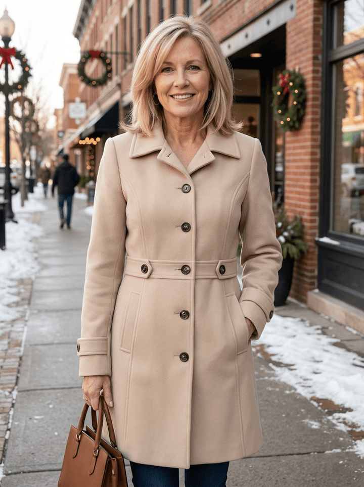 Elegant Wool - Blend Coat – Comfortable, Flattering & Timeless - Barbara & Late Benjamin