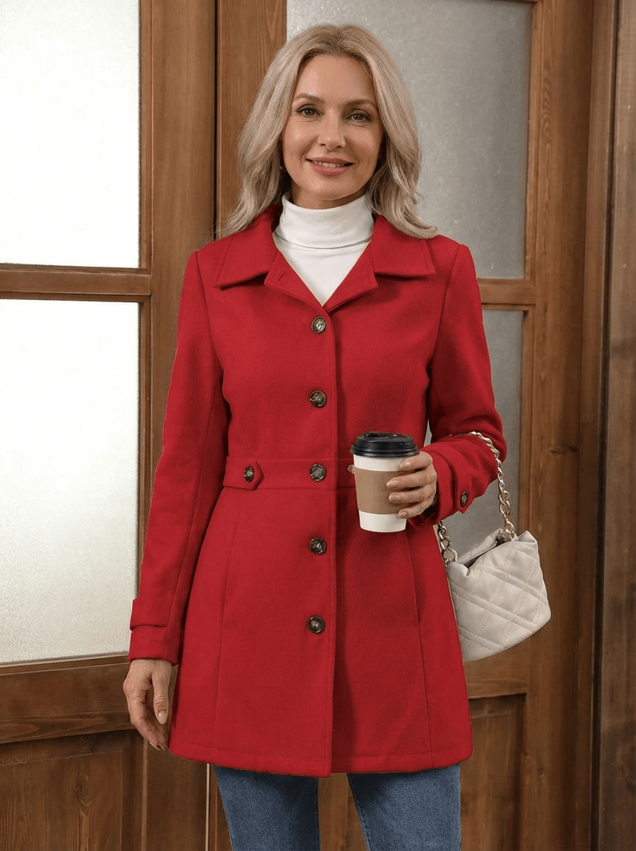 Elegant Wool - Blend Coat – Comfortable, Flattering & Timeless - Barbara & Late Benjamin