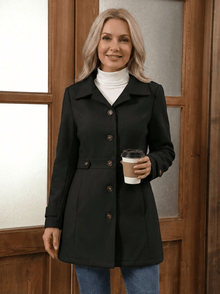 Elegant Wool - Blend Coat – Comfortable, Flattering & Timeless - Barbara & Late Benjamin