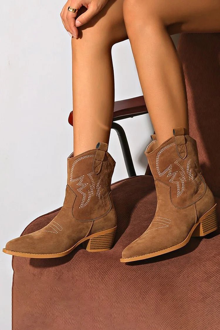 Ellie | Pointed Western Ankle Boot - Barbara benjamin new york