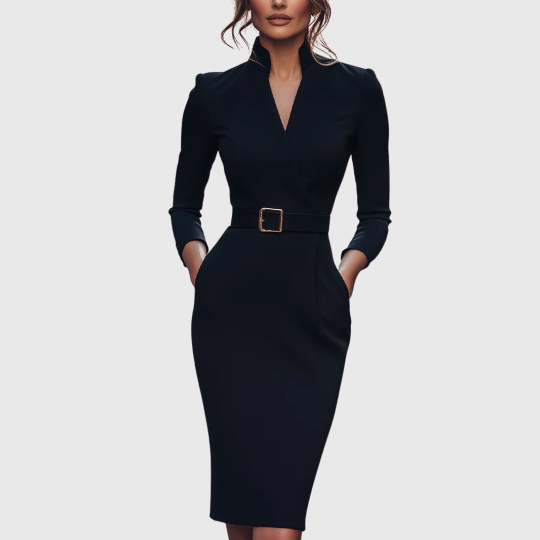 Eva | Graceful Waist Midi Dress - Barbara & Late Benjamin
