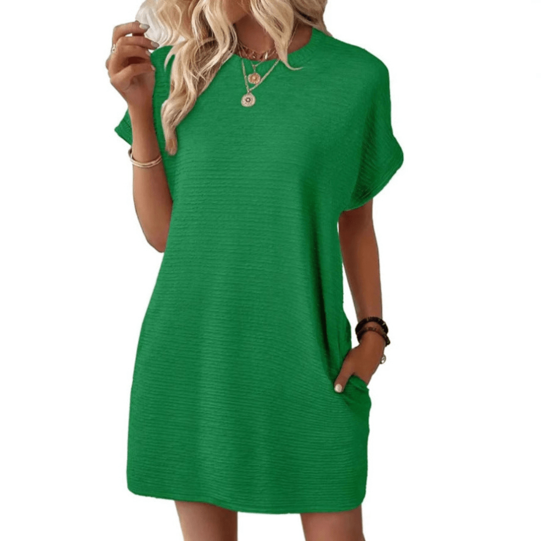 EVASHA™ – Casual Minimalist Round Neck Summer Dress - Barbara & Late Benjamin