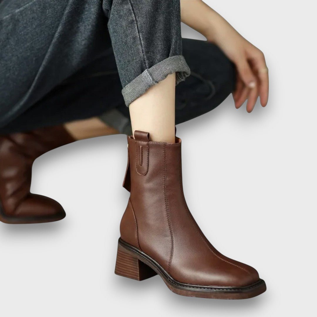 Fien | Classic Leather Ankle Boots - Barbara benjamin new york