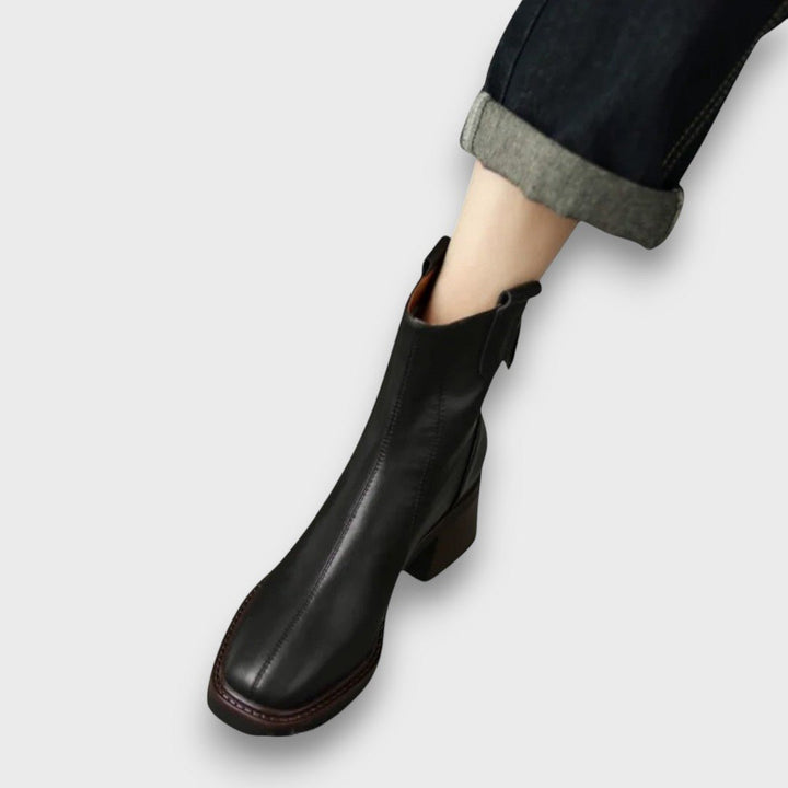 Fien | Classic Leather Ankle Boots - Barbara benjamin new york