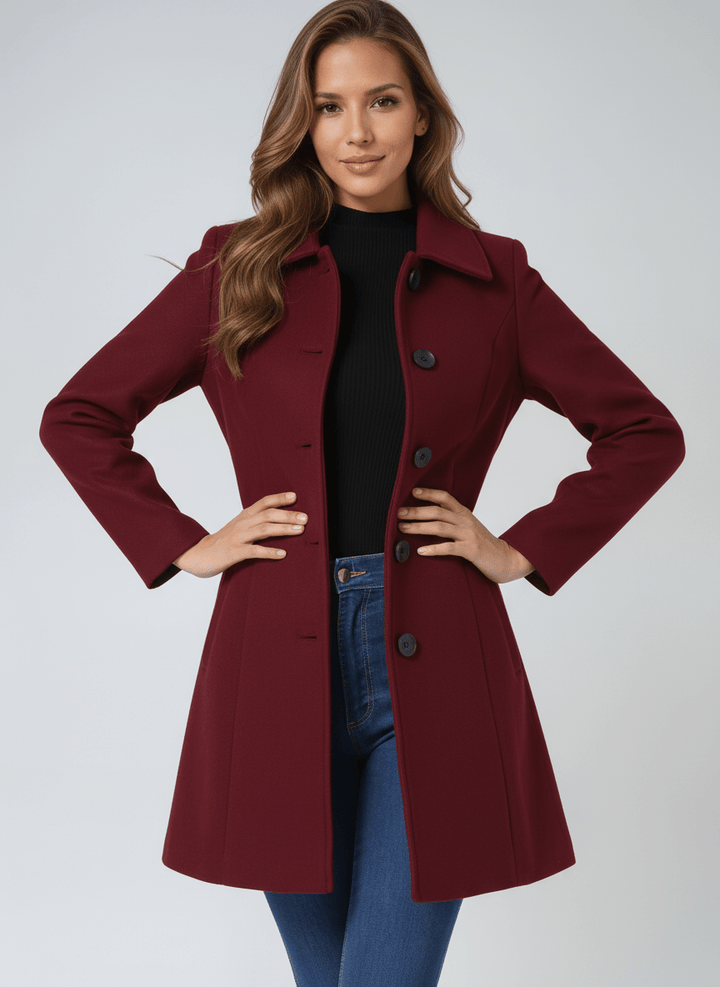 Flare Button Jacket | Tailored Elegance with Effortless Movement - Barbara & Late Benjamin
