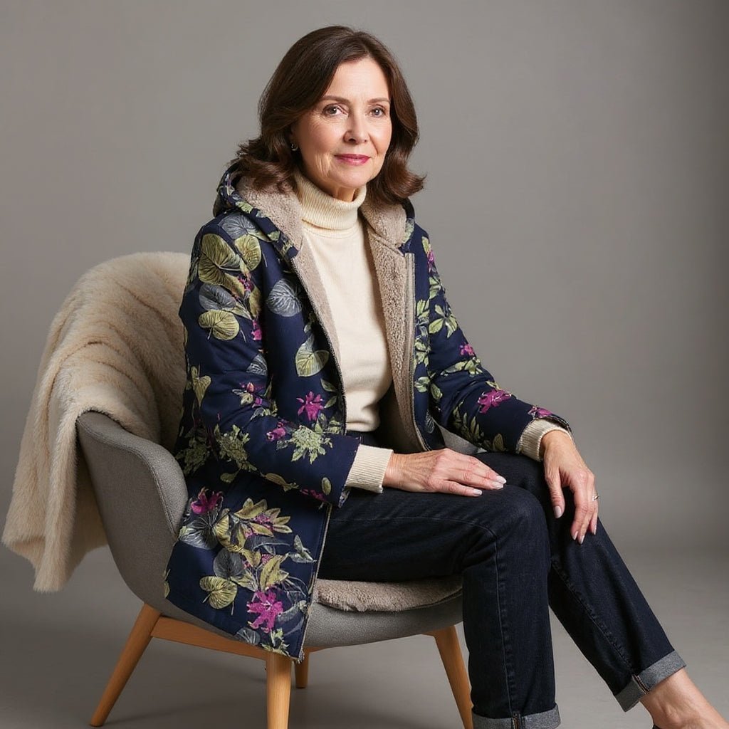 Floral Fleece Jacket | Soft Warmth with Timeless Grace - Barbara & Late Benjamin