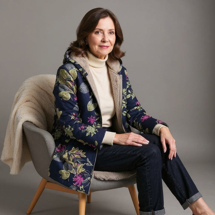 Floral Fleece Jacket | Soft Warmth with Timeless Grace - Barbara & Late Benjamin