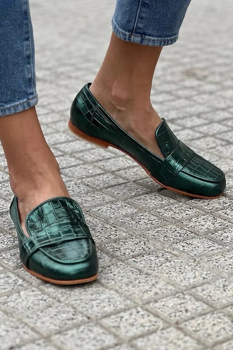 Giselle | Crocodile Effect Loafer - Barbara benjamin new york
