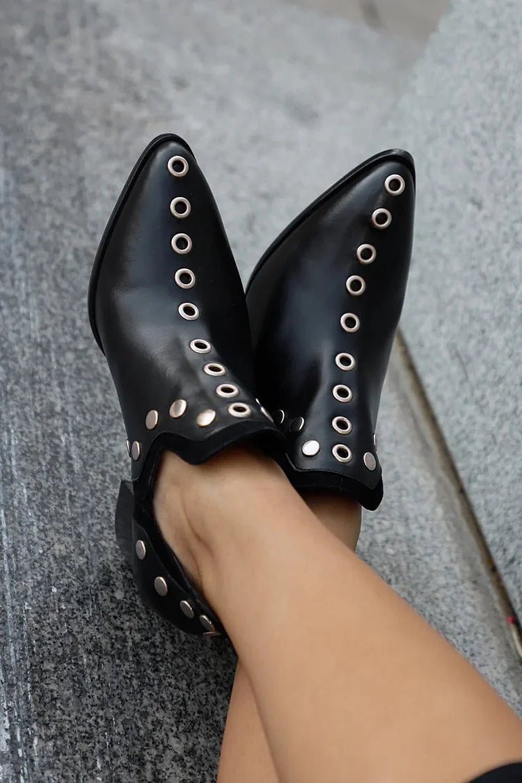 Giselle | Studded Ankle Boot With Wide Heel - Barbara benjamin new york