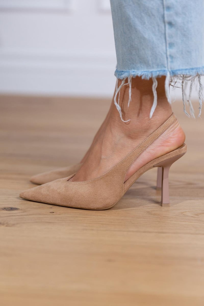 Giselle | Suede Slingback Heels - Barbara benjamin new york