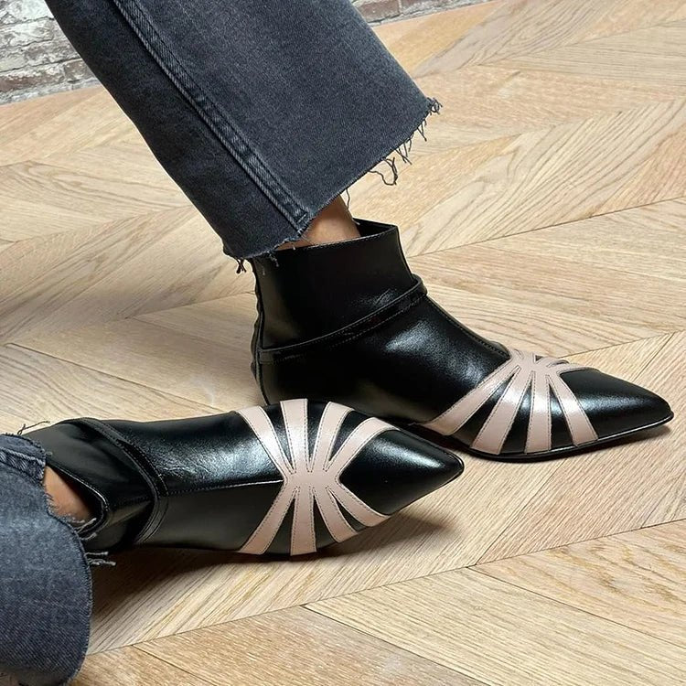 Gloria | Pointed Geometric Ankle Boot - Barbara benjamin new york