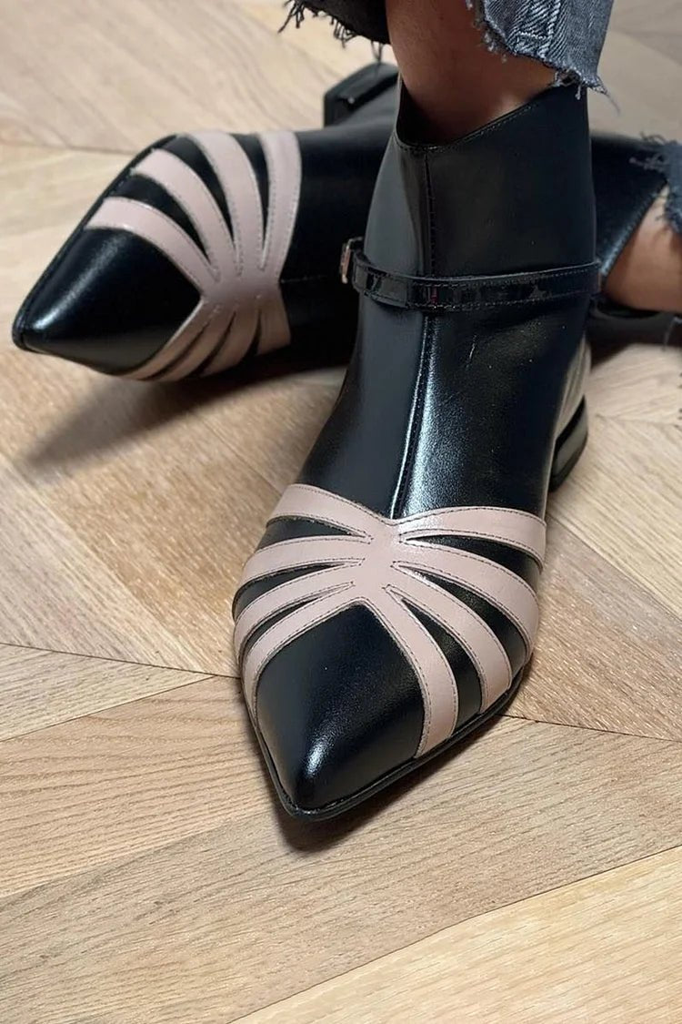 Gloria | Pointed Geometric Ankle Boot - Barbara benjamin new york