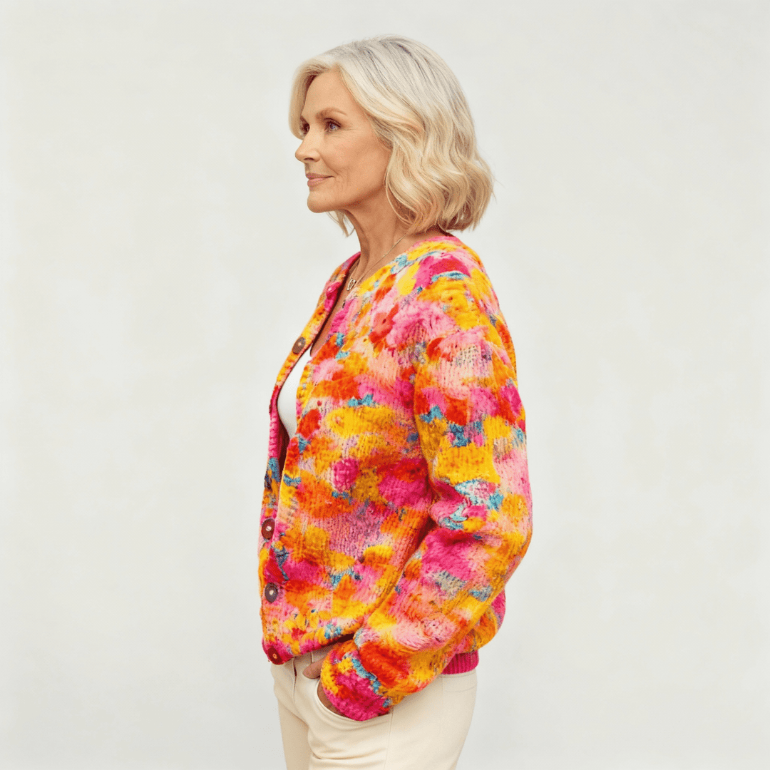 Gwen | Floral Print Cardigan - Barbara benjamin new york