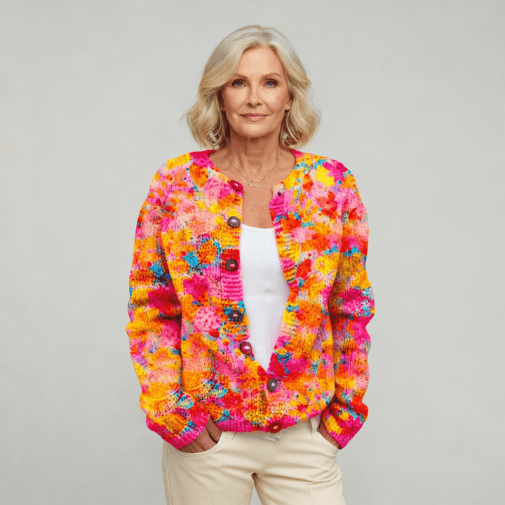 Gwen | Floral Print Cardigan - Barbara benjamin new york
