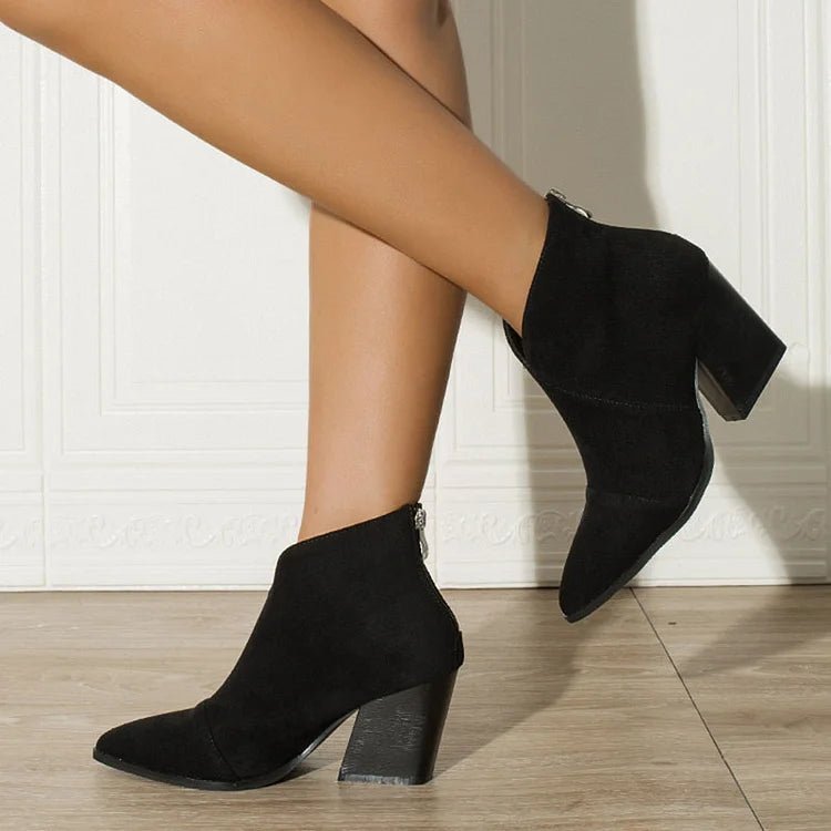 Hailey | Pointed Ankle Boot With Suede Effect - Barbara benjamin new york