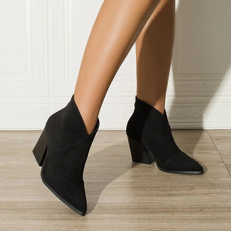 Hailey | Pointed Ankle Boot With Suede Effect - Barbara benjamin new york