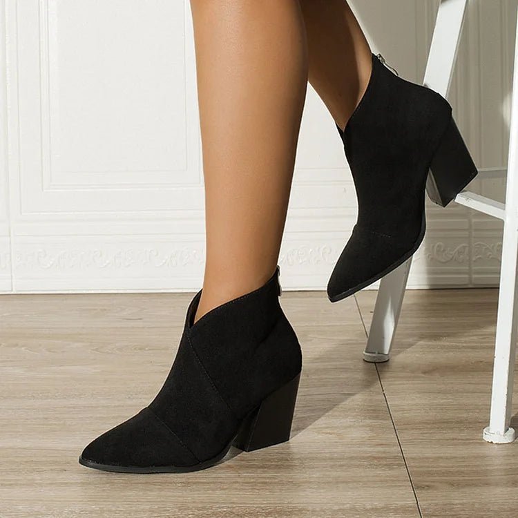Hailey | Pointed Ankle Boot With Suede Effect - Barbara benjamin new york