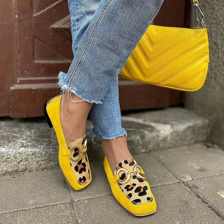Harmony | Yellow Loafer WIth Animal Print Detail - Barbara benjamin new york