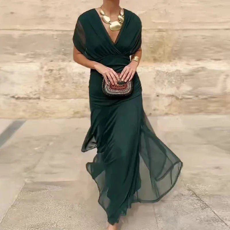 Hayden Laluna® | Elegant Dress With V - Neckline - Barbara & Late Benjamin