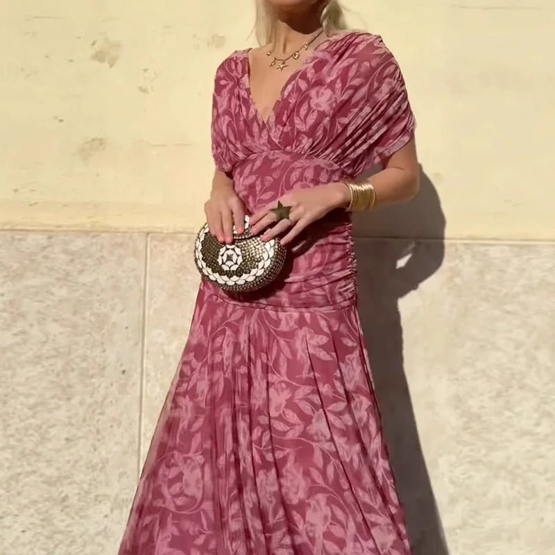 Hayden Laluna® | Elegant Dress With V - Neckline - Barbara & Late Benjamin