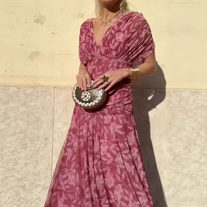 Hayden Laluna® | Elegant Dress With V - Neckline - Barbara & Late Benjamin