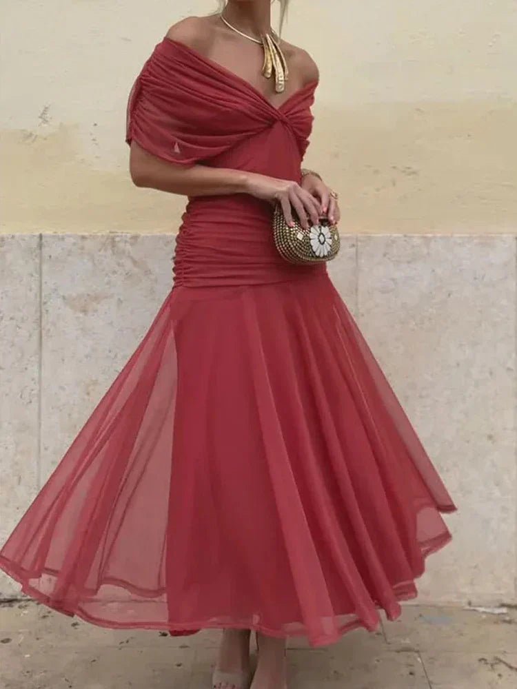 Hayden Laluna® | Elegant Dress With V - Neckline - Barbara & Late Benjamin