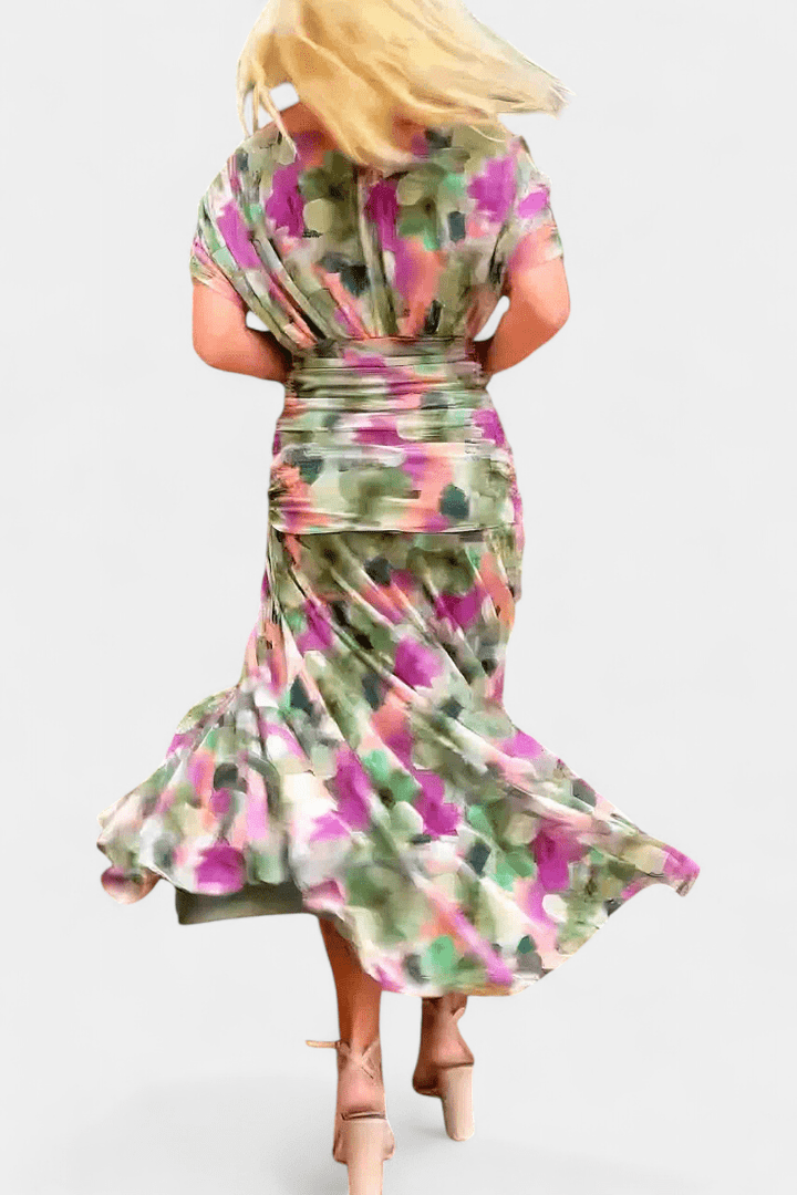 Hayden Laluna® | Elegant Dress With V - Neckline - Barbara & Late Benjamin