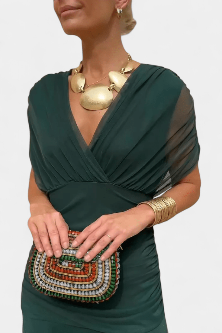 Hayden Laluna® | Elegant Dress With V - Neckline - Barbara & Late Benjamin