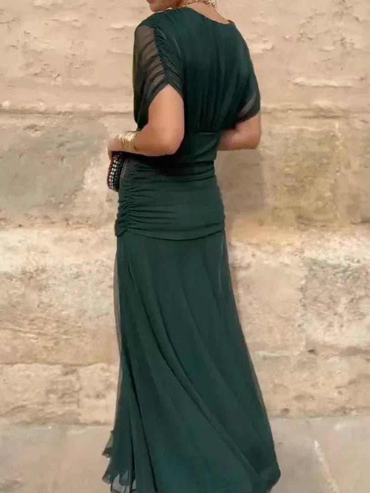 Hayden Laluna® | Elegant Dress With V - Neckline - Barbara & Late Benjamin