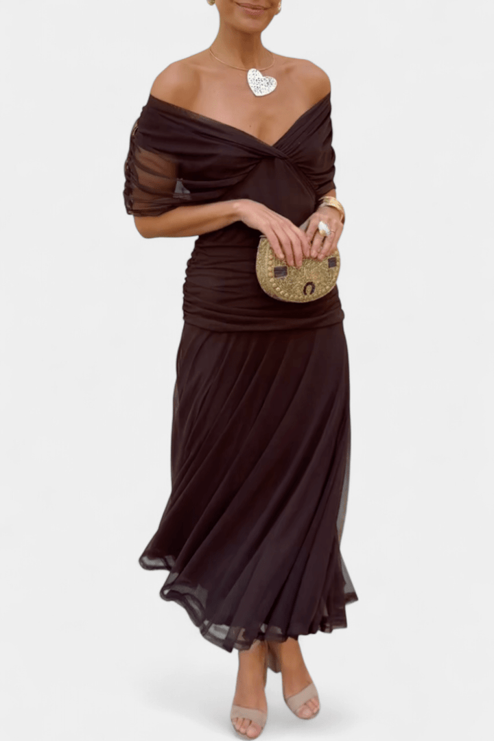 Hayden Laluna® | Elegant Dress With V - Neckline - Barbara & Late Benjamin