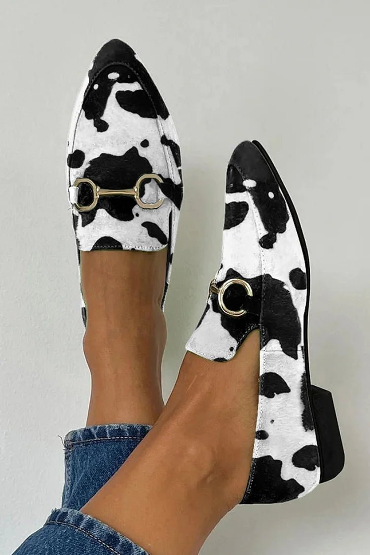 Hazel | Printed Loafer With Buckle - Barbara benjamin new york
