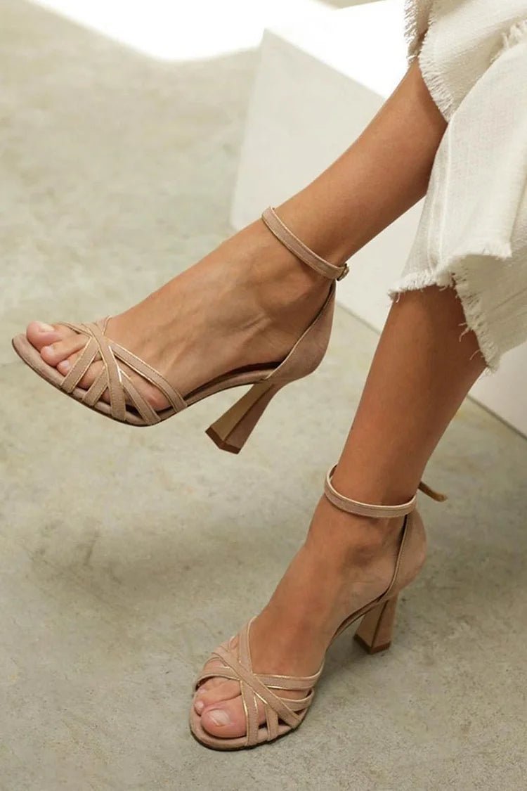 Heather | Strappy Mid - Heel Sandals - Barbara benjamin new york