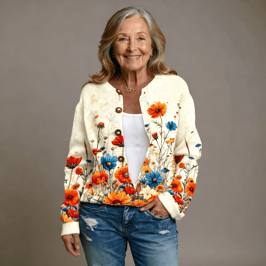 Helena | Vintage Flower Cardigan - Barbara benjamin new york