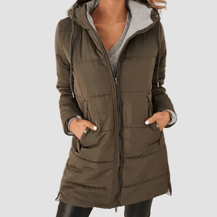 Hooded Puffer Down Jacket Cozy Warmth with Modern Elegance - Barbara & Late Benjamin