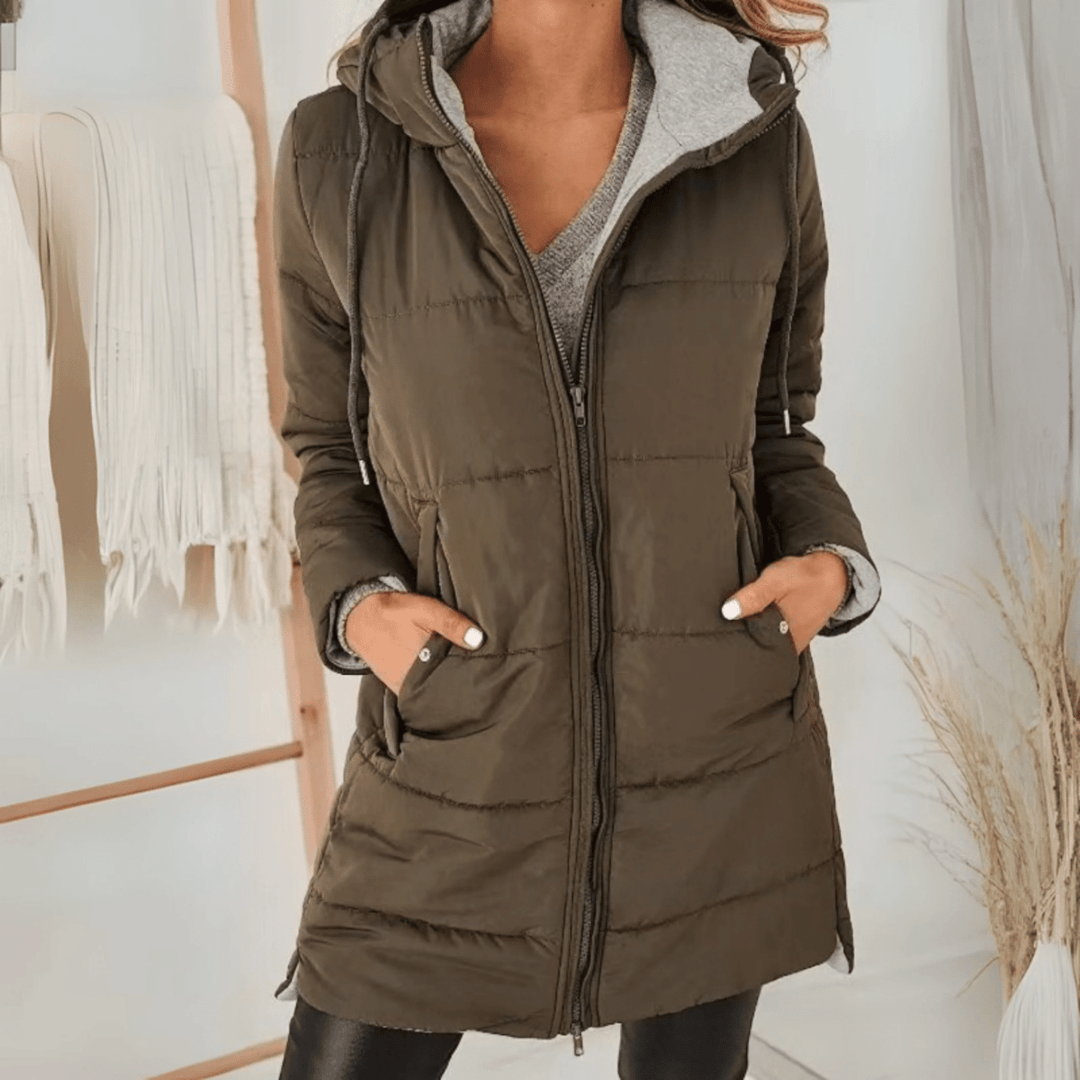 Hooded Puffer Down Jacket Cozy Warmth with Modern Elegance - Barbara & Late Benjamin