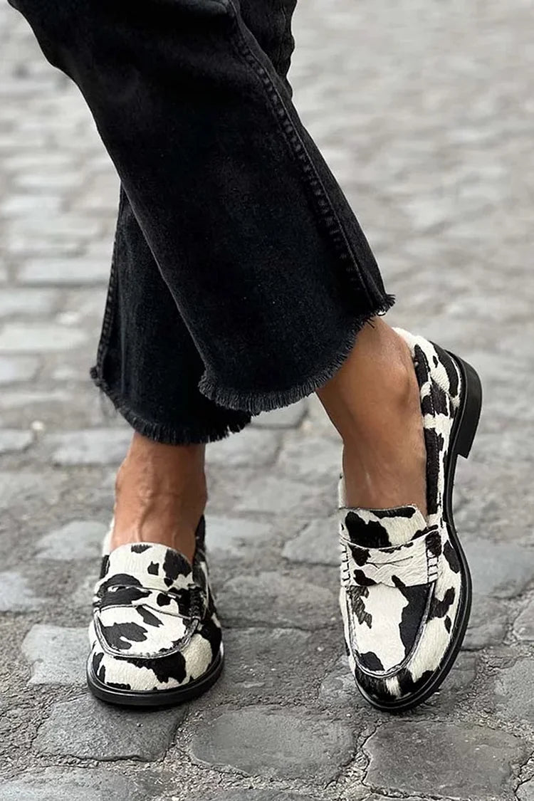Isla | Cow - Prin Loafers - Barbara benjamin new york