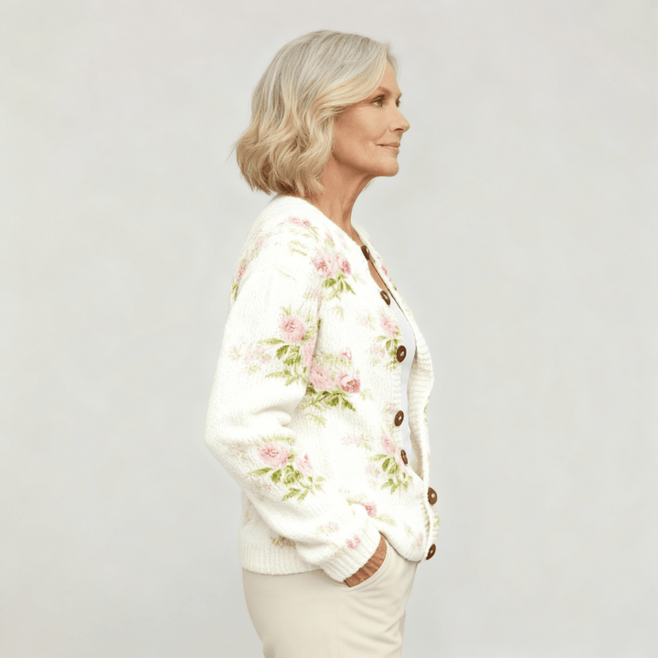Jessie | Flower Art Cardigan - Barbara benjamin new york
