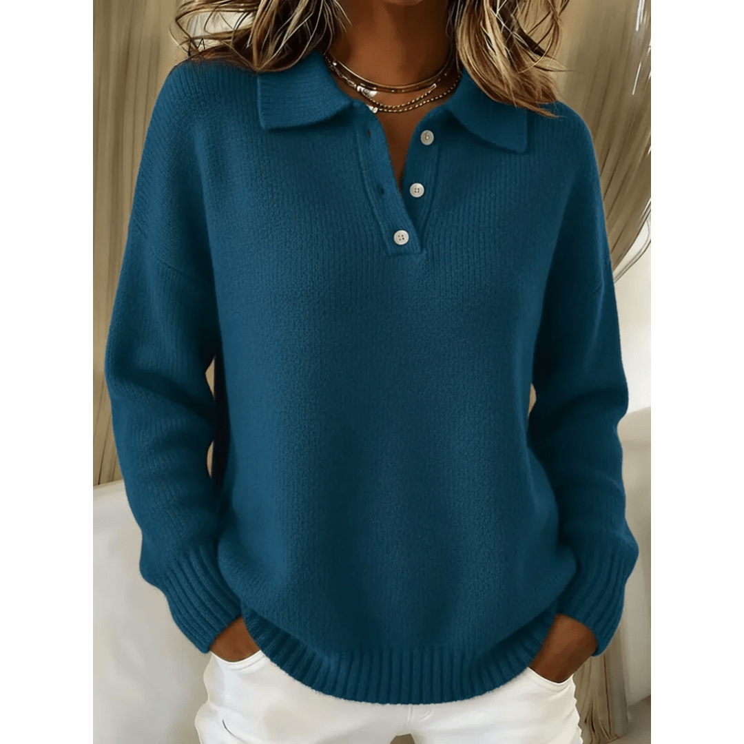 Juliette | Soft Knit Polo Sweater - Barbara benjamin new york